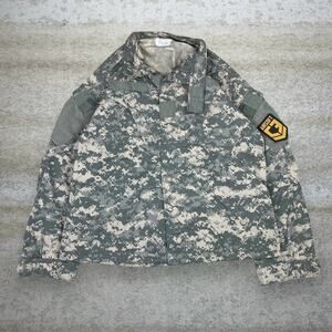 Vintage 90s Military Jacket Mens L Digital Camo Cotton Light Weight
